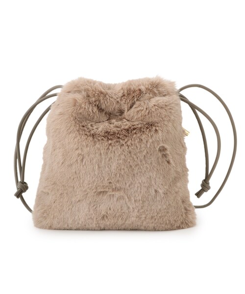 grove（グローブ）の「◆リサイクルエコファー巾着ショルダー（ショルダーバッグ・レディース・グレー/ブラウン系/ライトグレー・00）」の12枚目の写真