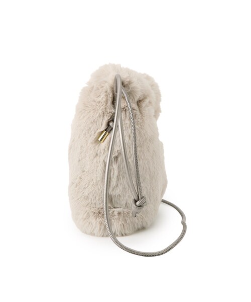 grove（グローブ）の「◆リサイクルエコファー巾着ショルダー（ショルダーバッグ・レディース・グレー/ブラウン系/ライトグレー・00）」の14枚目の写真