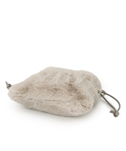 grove（グローブ）の「◆リサイクルエコファー巾着ショルダー（ショルダーバッグ・レディース・グレー/ブラウン系/ライトグレー・00）」の16枚目の写真