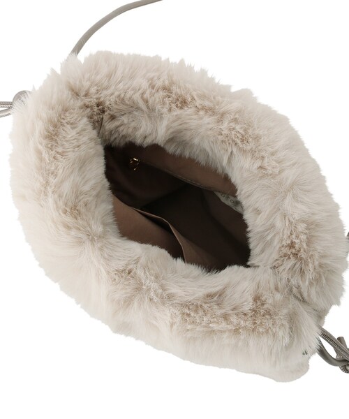 grove（グローブ）の「◆リサイクルエコファー巾着ショルダー（ショルダーバッグ・レディース・グレー/ブラウン系/ライトグレー・00）」の17枚目の写真