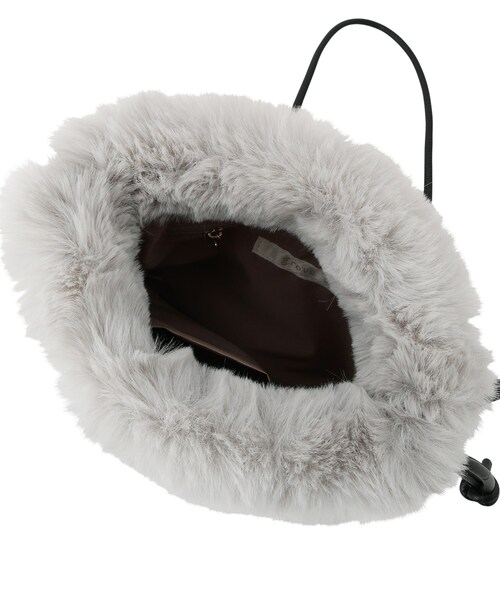 grove（グローブ）の「◆リサイクルエコファー巾着ショルダー（ショルダーバッグ・レディース・グレー/ブラウン系/ライトグレー・00）」の18枚目の写真