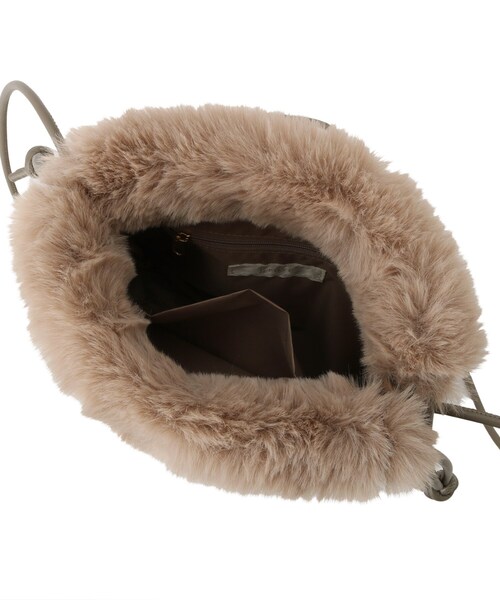 grove（グローブ）の「◆リサイクルエコファー巾着ショルダー（ショルダーバッグ・レディース・グレー/ブラウン系/ライトグレー・00）」の19枚目の写真