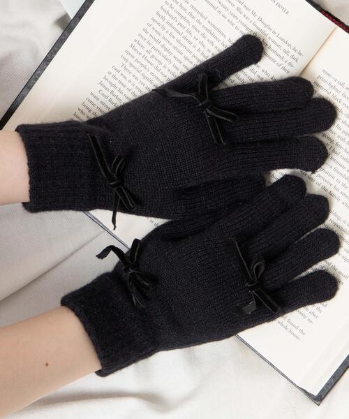 WEGO（ウィゴー）の「WEGO/リボン付きグローブ（手袋・レディース・オフホワイト/ライトピンク/ブラック・FREE）」の3枚目の写真