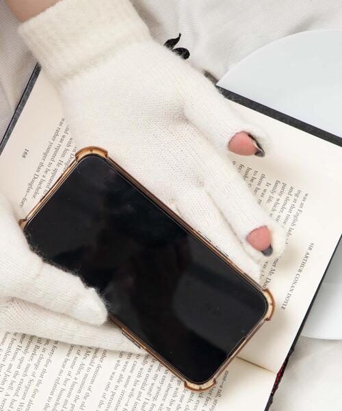 WEGO（ウィゴー）の「WEGO/リボン付きグローブ（手袋・レディース・オフホワイト/ライトピンク/ブラック・FREE）」の4枚目の写真