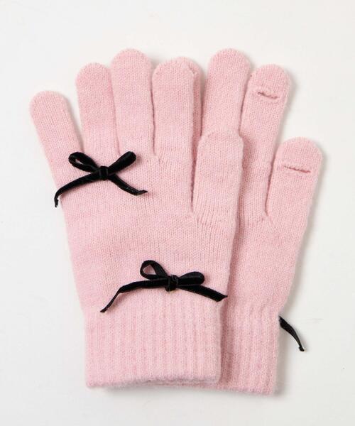 WEGO（ウィゴー）の「WEGO/リボン付きグローブ（手袋・レディース・オフホワイト/ライトピンク/ブラック・FREE）」の7枚目の写真