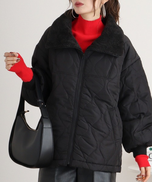 【セール】mitis ボア衿 ウェーブキルトジップブルゾン（ダウンジャケット/コート）｜mitis（ミティス）