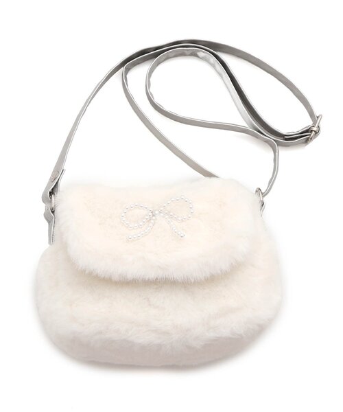 apres les cours（アプレレクール）の「パールリボンファーポシェット（ショルダーバッグ・キッズ・アイボリー・FREE）」の4枚目の写真