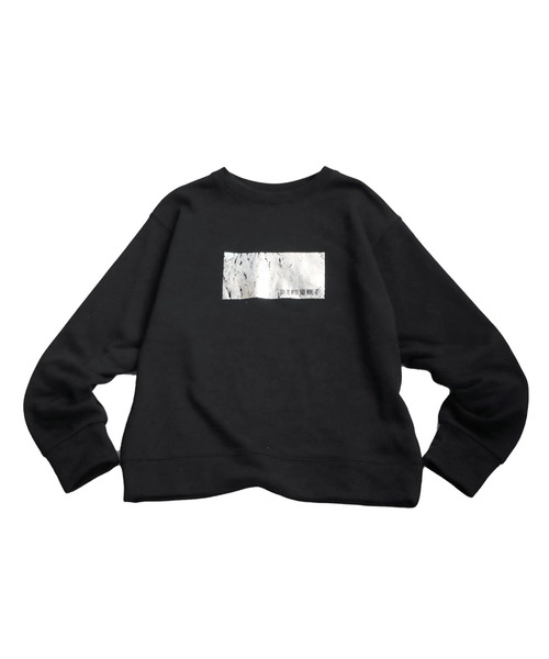 antiqua(アンティカ)の「箔プリント裏毛プルオーバー(スウェット・レディース・グレー/ブラック・ONESIZE)」の9枚目の写真