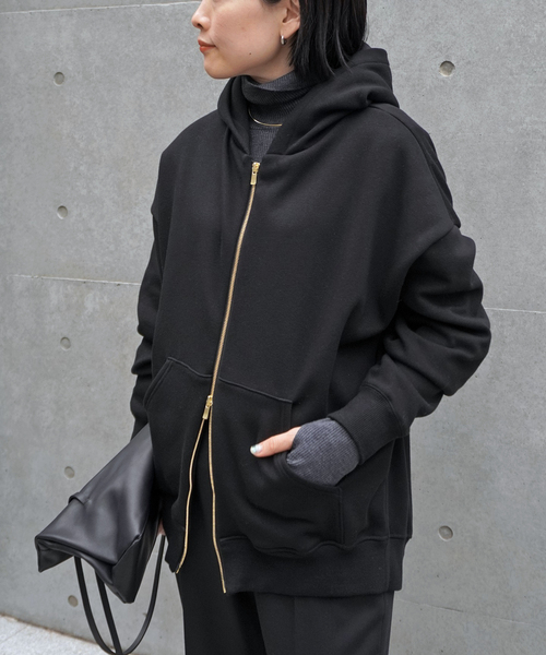 EVERYDAY I LIKE.(エヴリディアイライク)の「NEWウォームジップフーディ(Tシャツ/カットソー・レディース・ブラック/グレー/ホワイト・FREE)」の3枚目の写真