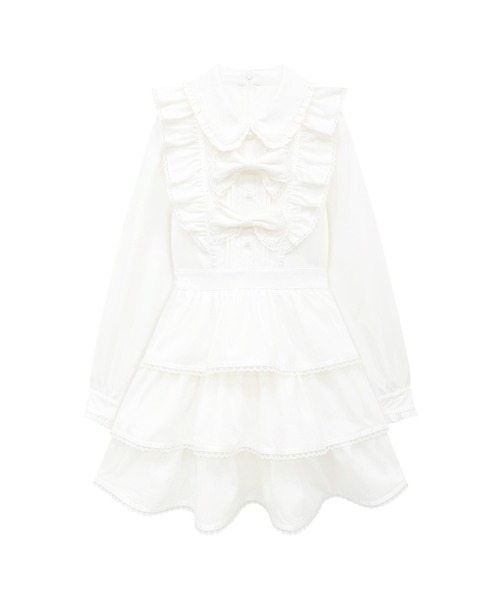 Honey Cinnamon（ハニーシナモン）の「リボン付きドットチュールワンピース（ワンピース・レディース・ピンク/ホワイト・FREE）」の12枚目の写真