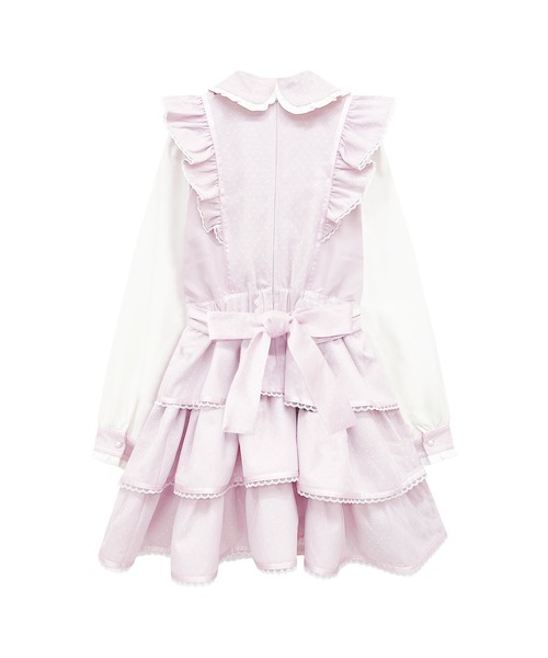 Honey Cinnamon（ハニーシナモン）の「リボン付きドットチュールワンピース（ワンピース・レディース・ピンク/ホワイト・FREE）」の8枚目の写真