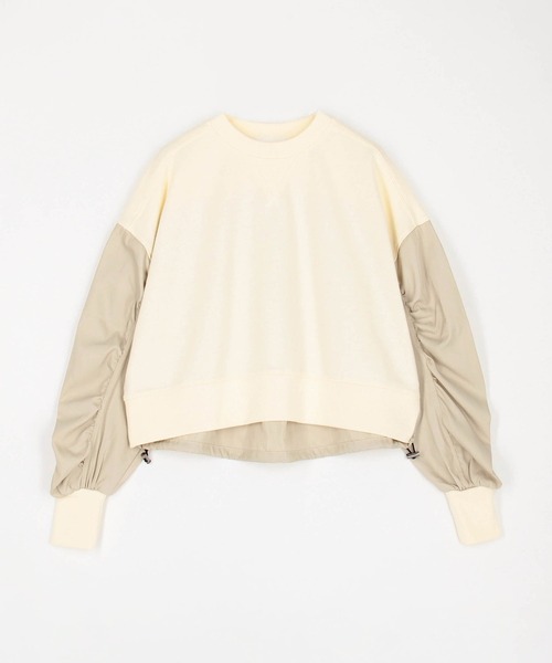 NICOLE white（ニコルホワイト）の「異素材使い裏起毛プルオーバー（Tシャツ/カットソー・レディース・グレー/ホワイト/チャコール・FREE）」の5枚目の写真