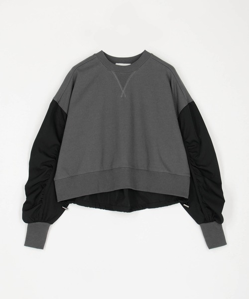 NICOLE white（ニコルホワイト）の「異素材使い裏起毛プルオーバー（Tシャツ/カットソー・レディース・グレー/ホワイト/チャコール・FREE）」の6枚目の写真