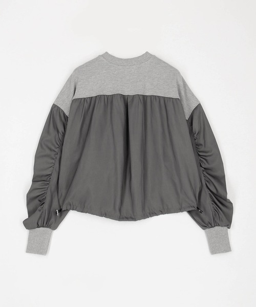 NICOLE white（ニコルホワイト）の「異素材使い裏起毛プルオーバー（Tシャツ/カットソー・レディース・グレー/ホワイト/チャコール・FREE）」の7枚目の写真