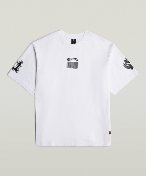 セール】BARCODE BOXY T-SHIRT/バーコードグラフィックオーバー