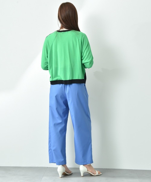 INTERPLANET（インタープラネット）の「【ＵＶ加工・ウォッシャブル】バイカラーＶネックカーディガン（カーディガン/ボレロ・レディース・ブルー/ブラック・FREE）」の14枚目の写真