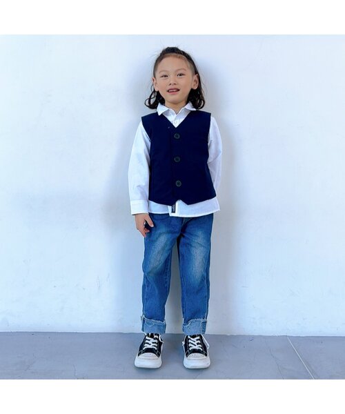 BREEZE（ブリーズ）の「【セットアップ可】フォーマルベスト（スーツベスト・キッズ・ネイビー/グレー・130/120/110/100/90）」の17枚目の写真
