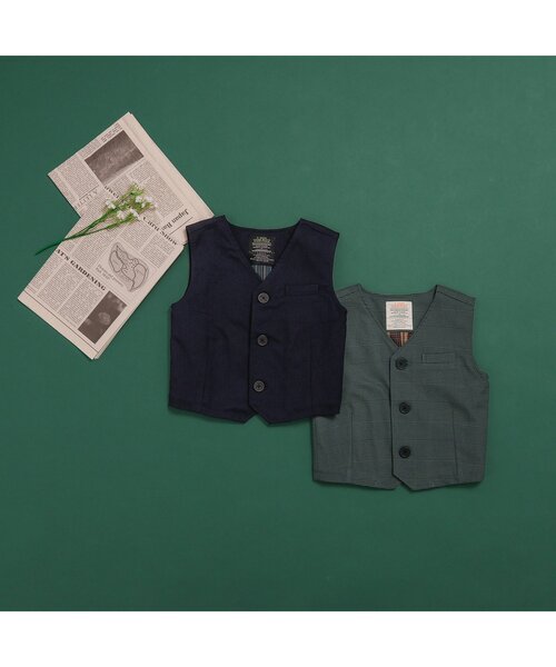 BREEZE（ブリーズ）の「【セットアップ可】フォーマルベスト（スーツベスト・キッズ・ネイビー/グレー・130/120/110/100/90）」の15枚目の写真