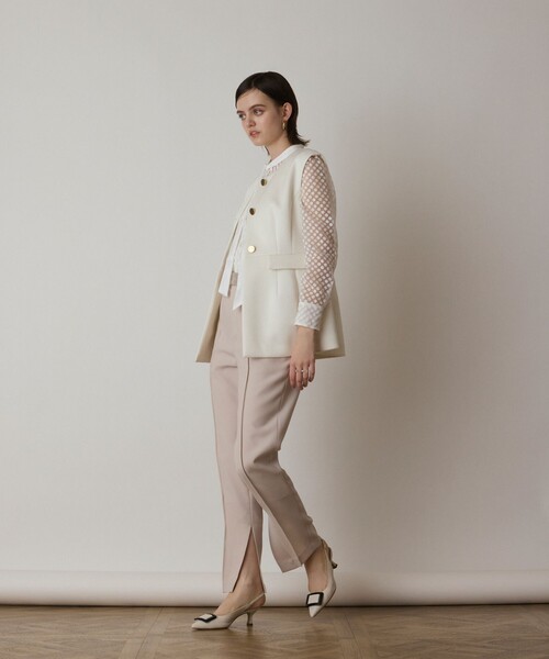 GRACE CONTINENTAL(グレースコンチネンタル)の「ダンボールニットジレジャケット(ノーカラージャケット・レディース・ブラック/キナリ・38/36)」の18枚目の写真