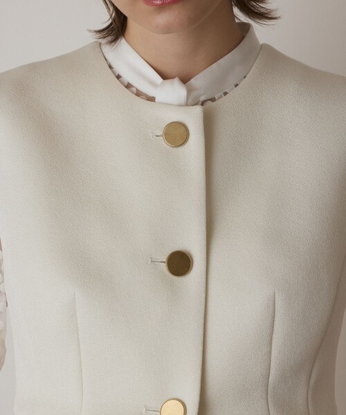 GRACE CONTINENTAL(グレースコンチネンタル)の「ダンボールニットジレジャケット(ノーカラージャケット・レディース・ブラック/キナリ・38/36)」の21枚目の写真