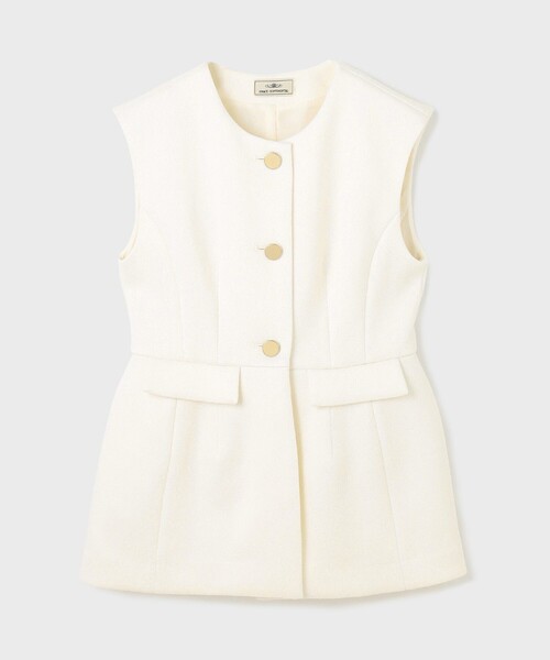 GRACE CONTINENTAL(グレースコンチネンタル)の「ダンボールニットジレジャケット(ノーカラージャケット・レディース・ブラック/キナリ・38/36)」の6枚目の写真