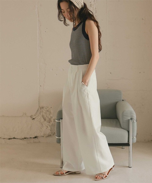 titivate（ティティベイト）の「リネンライクツータックワイドパンツ（その他パンツ・レディース・サンドベージュ/ホワイト/ライトベージュ/ブラウン系その他・SP/S/M/MT/L）」の21枚目の写真