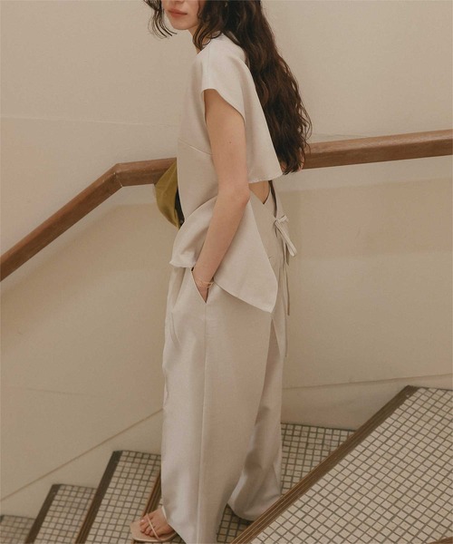 titivate（ティティベイト）の「リネンライクツータックワイドパンツ（その他パンツ・レディース・サンドベージュ/ホワイト/ライトベージュ/ブラウン系その他・SP/S/M/MT/L）」の13枚目の写真