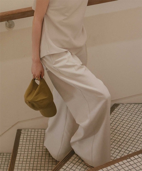 titivate（ティティベイト）の「リネンライクツータックワイドパンツ（その他パンツ・レディース・サンドベージュ/ホワイト/ライトベージュ/ブラウン系その他・SP/S/M/MT/L）」の7枚目の写真