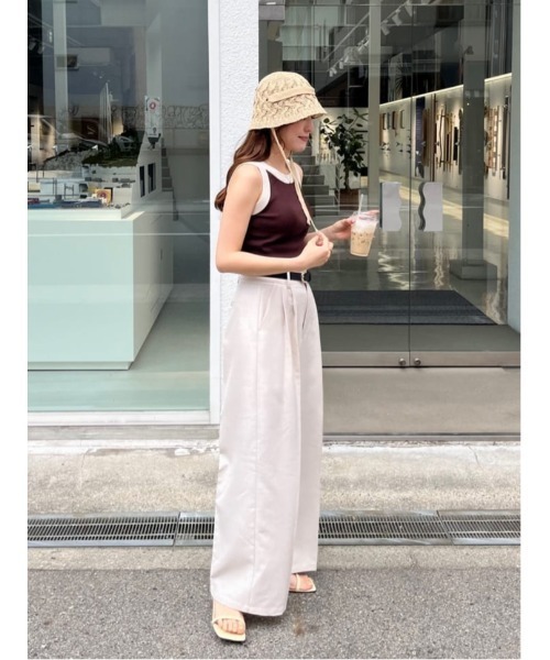 titivate（ティティベイト）の「リネンライクツータックワイドパンツ（その他パンツ・レディース・サンドベージュ/ホワイト/ライトベージュ/ブラウン系その他・SP/S/M/MT/L）」の10枚目の写真