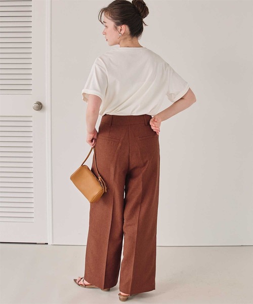 titivate(ティティベイト)の「リネンライクツータックワイドパンツ(その他パンツ・レディース・サンドベージュ/ホワイト/ライトベージュ/ブラウン系その他・SP/S/M/MT/L)」の18枚目の写真