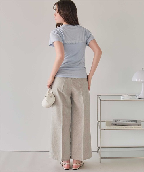 titivate(ティティベイト)の「リネンライクツータックワイドパンツ(その他パンツ・レディース・サンドベージュ/ホワイト/ライトベージュ/ブラウン系その他・SP/S/M/MT/L)」の6枚目の写真