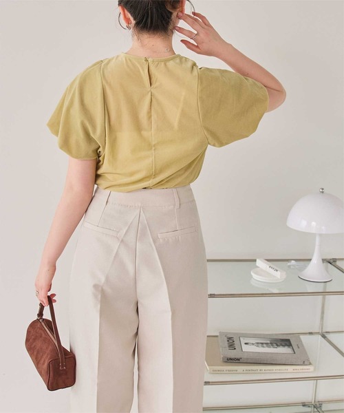 titivate(ティティベイト)の「リネンライクツータックワイドパンツ(その他パンツ・レディース・サンドベージュ/ホワイト/ライトベージュ/ブラウン系その他・SP/S/M/MT/L)」の9枚目の写真