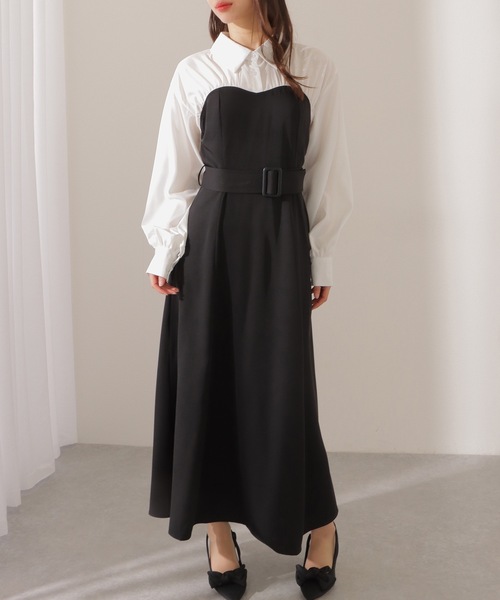 Lace Ladies(レースレディース)の「ウエストギャザー ハイウエスト ブラウス ドッキング ワンピース(ワンピース・レディース・ネイビー/ブラック/ピンク・FREE/S)」の22枚目の写真