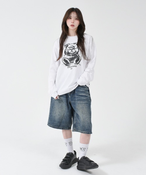 ★OY★SKETCH ODOLLY L/S TEE - WHITE★正規品/韓国直送料込 OY/オーワイ』 SKETCH ODOLLY L/S TEE/スケッチオードリー長袖