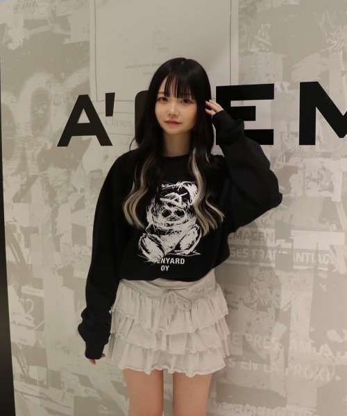 ★OY★SKETCH ODOLLY L/S TEE - BLACK★正規品/韓国直送料込 OY/オーワイ』 SKETCH ODOLLY L/S TEE/スケッチオードリー長袖