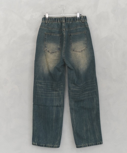 Vintage wash side cut curve denim pants / ビンテージウォッシュサイドカットカーブデニムパンツ（デニムパンツ）｜Shoowtime（ショウタイム）
