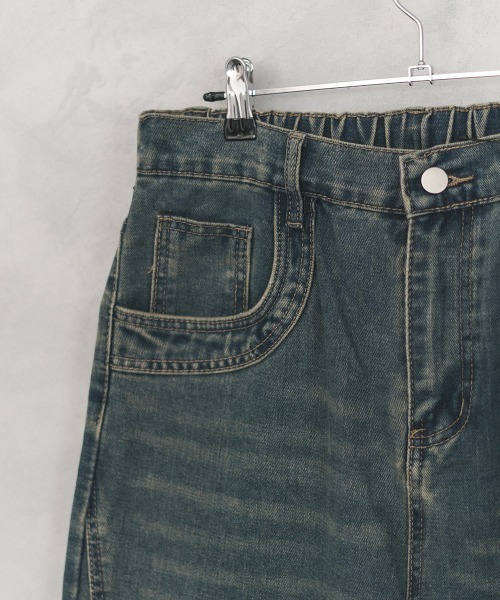 Vintage wash side cut curve denim pants / ビンテージウォッシュサイドカットカーブデニムパンツ（デニムパンツ）｜Shoowtime（ショウタイム）