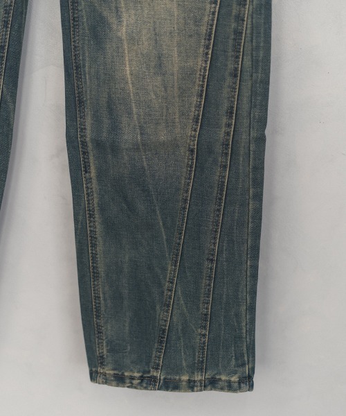 Vintage wash side cut curve denim pants / ビンテージウォッシュサイドカットカーブデニムパンツ（デニムパンツ）｜Shoowtime（ショウタイム）