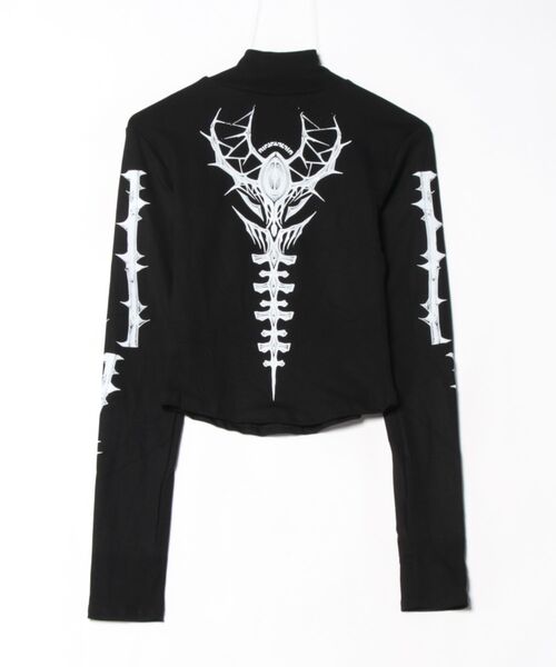 Figments（フィグメンツ）の「スカルハイネックトップ（Tシャツ/カットソー・レディース・ホワイト/ブラック・FREE）」の9枚目の写真