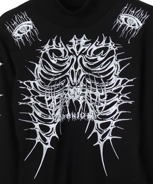 Figments（フィグメンツ）の「スカルハイネックトップ（Tシャツ/カットソー・レディース・ホワイト/ブラック・FREE）」の5枚目の写真