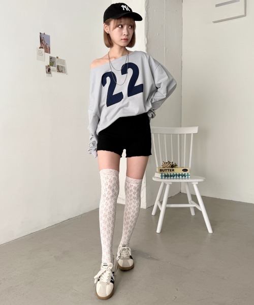 SOLLON.(ソルロン)の「フリルリブニットショートパンツ(その他パンツ・レディース・ブラック/グレー・FREE)」の12枚目の写真