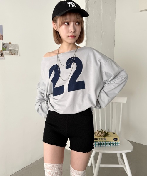 SOLLON.(ソルロン)の「フリルリブニットショートパンツ(その他パンツ・レディース・ブラック/グレー・FREE)」の9枚目の写真