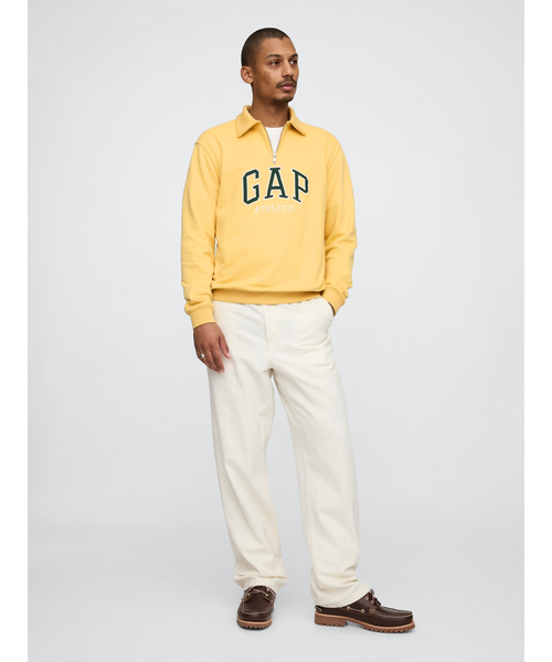 GAP(ギャップ)の「ヴィンテージソフトAthleticロゴ ポロスウェット・トレーナー(スウェット・メンズ・ホワイト系その他/イエロー/ネイビー/ブラウン・XS/XL/L/M/S)」の5枚目の写真