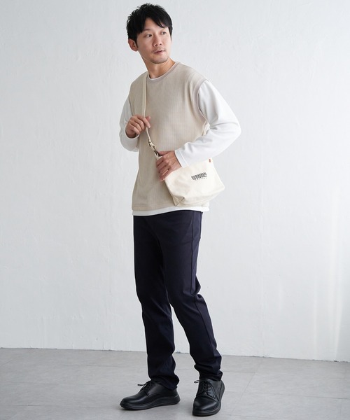 ikka(イッカ)の「ビッグワッフルフェイクベストロンT(Tシャツ/カットソー・メンズ・ネイビー/ライム/ブラック/ベージュ・M/XL/L/S)」の8枚目の写真