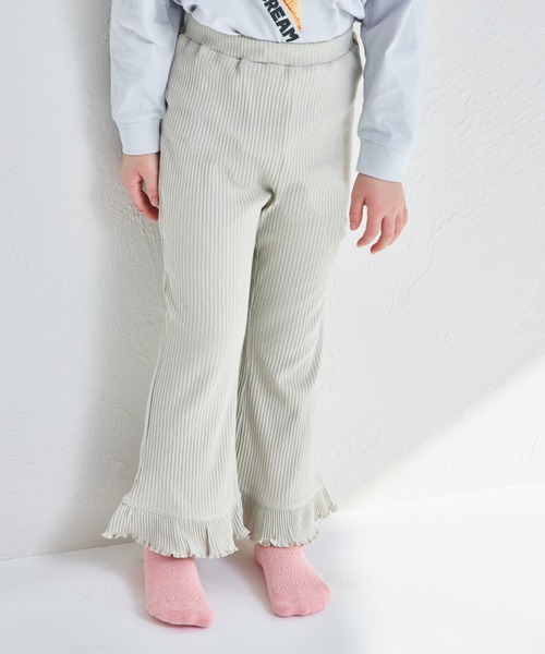 pairmanon（ペアマノン）の「【リブコットン100】ガールズ テレコ 裾フレアパンツ（その他パンツ・キッズ・ブラック/ブラック系その他2/ブラウン/ホワイト系その他/ベージュ/ブラック系その他/ベージュ系その他/ホワイト系その他3/ホワイト系その他2/ブラウン系その他/ピンク系その他/ホワイト系その他4・100/110/140/90/130/150/120）」の10枚目の写真