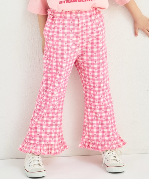 pairmanon（ペアマノン）の「【リブコットン100】ガールズ テレコ 裾フレアパンツ（その他パンツ・キッズ・ブラック/ブラック系その他2/ブラウン/ホワイト系その他/ベージュ/ブラック系その他/ベージュ系その他/ホワイト系その他3/ホワイト系その他2/ブラウン系その他/ピンク系その他/ホワイト系その他4・100/110/140/90/130/150/120）」の12枚目の写真