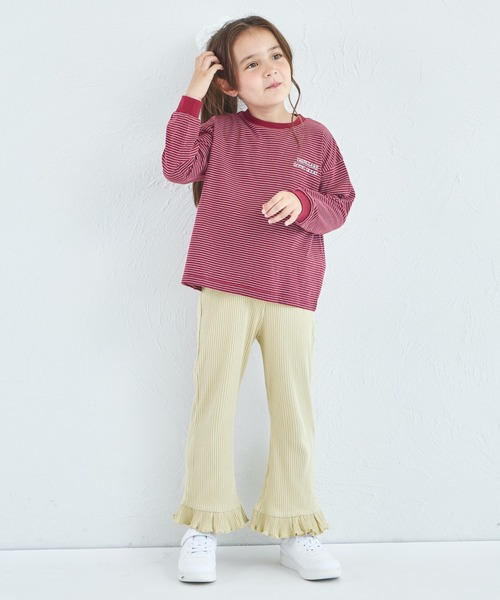 pairmanon（ペアマノン）の「【リブコットン100】ガールズ テレコ 裾フレアパンツ（その他パンツ・キッズ・ブラック/ブラック系その他2/ブラウン/ホワイト系その他/ベージュ/ブラック系その他/ベージュ系その他/ホワイト系その他3/ホワイト系その他2/ブラウン系その他/ピンク系その他/ホワイト系その他4・100/110/140/90/130/150/120）」の13枚目の写真