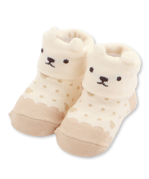 SLAP SLIP BABY（スラップスリップベビー）の「【お揃い】クマウサギひよこクルマモチーフソックスベビー(9~12cm)（ベビーシューズ/ベビーソックス・キッズ・オフホワイト/レッド/ベージュ/イエロー・FREE）」の2枚目の写真