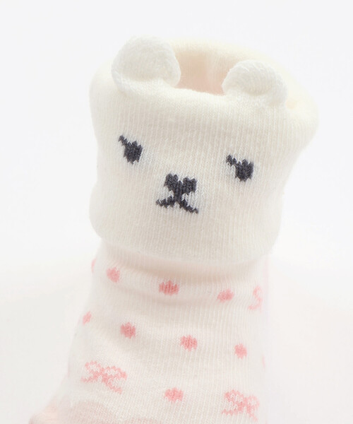 SLAP SLIP BABY（スラップスリップベビー）の「【お揃い】クマウサギひよこクルマモチーフソックスベビー(9~12cm)（ベビーシューズ/ベビーソックス・キッズ・オフホワイト/レッド/ベージュ/イエロー・FREE）」の7枚目の写真