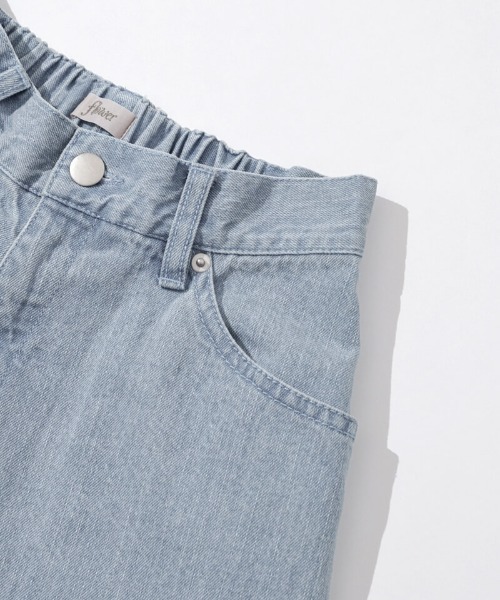 flower（フラワー）の「リボンバギーパンツ（デニムパンツ・レディース・ブラック/ブルー・SMALL/MEDIUM）」の5枚目の写真